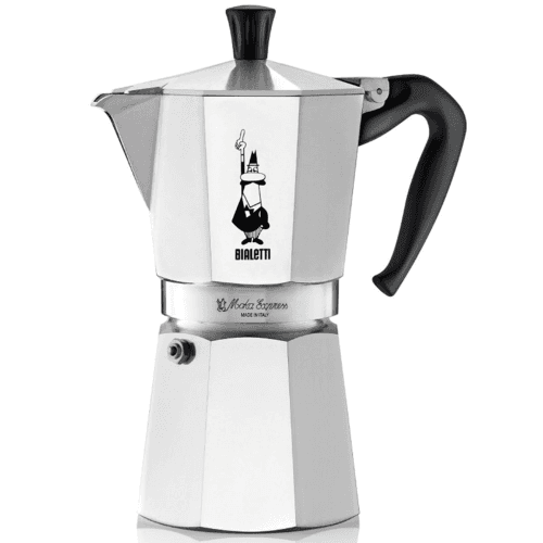Image showing the Moka Express Aluminium stovetop coffee maker, 9 cup, Silver product.
