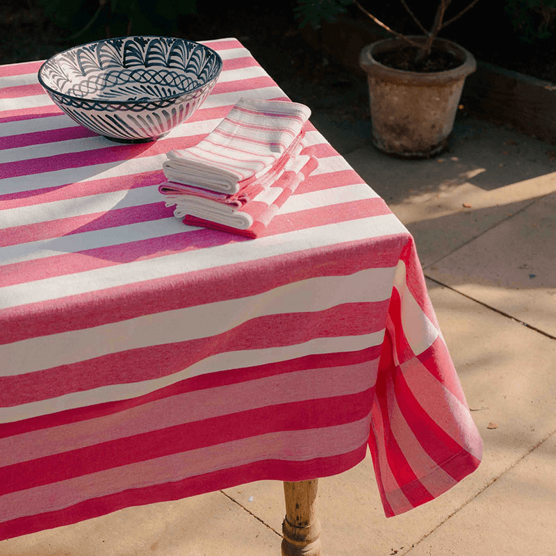 Stripe Set of 6 Napkins, W45 x L45cm, Punch Pink