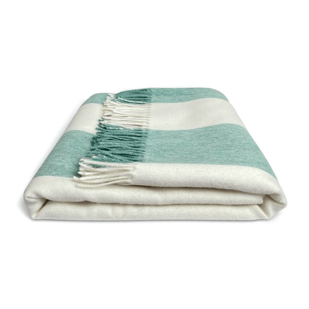 The Millay Merino Lambswool Throw, 140 x 185cm, Green