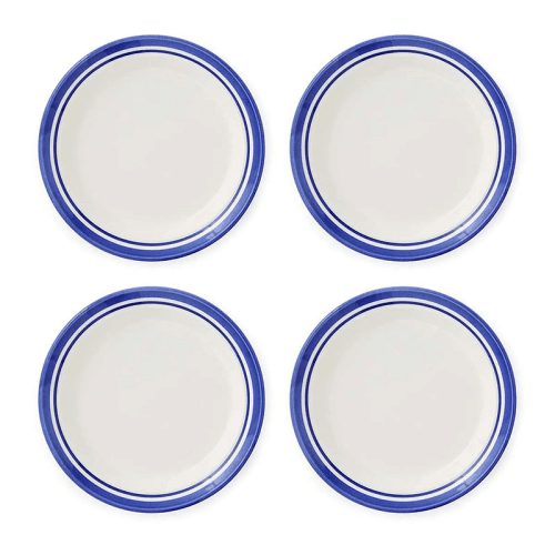 Image showing the Potter's Stripe Set of 4 Salad Pates, D21.5cm, Blue product.