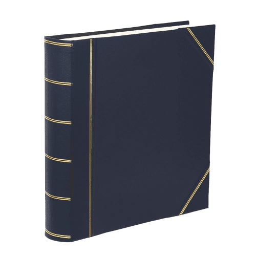 Image showing the Classic Half Bound Square 70 Page Photo Album, L36 x W36cm, Blue Hide product.