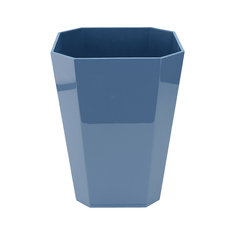 Octagonal Lacquer Bin, H30cm, Denim