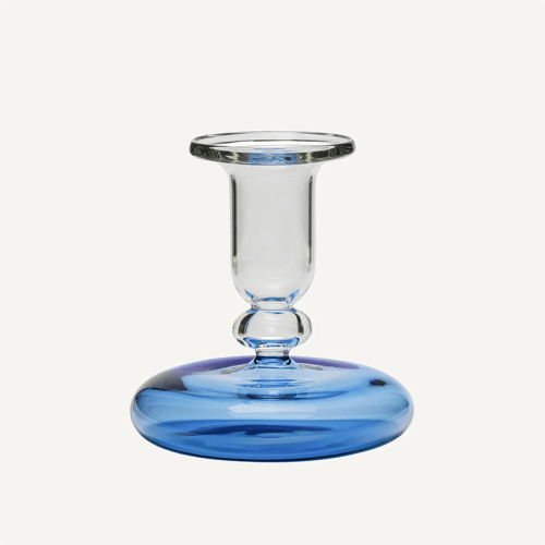 Image showing the Pebble Candlestick, H9cm, Blue product.