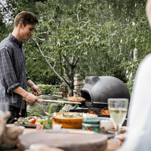 Image showing the Clay Wood Fire Oven, D70cm, Black product.