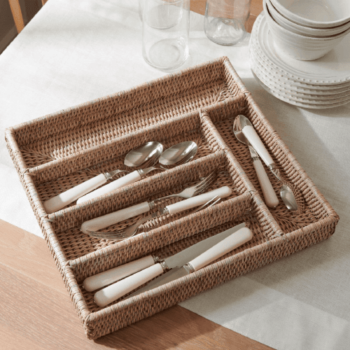 Image showing the Ashcroft Cutlery Tray, Rattan product.