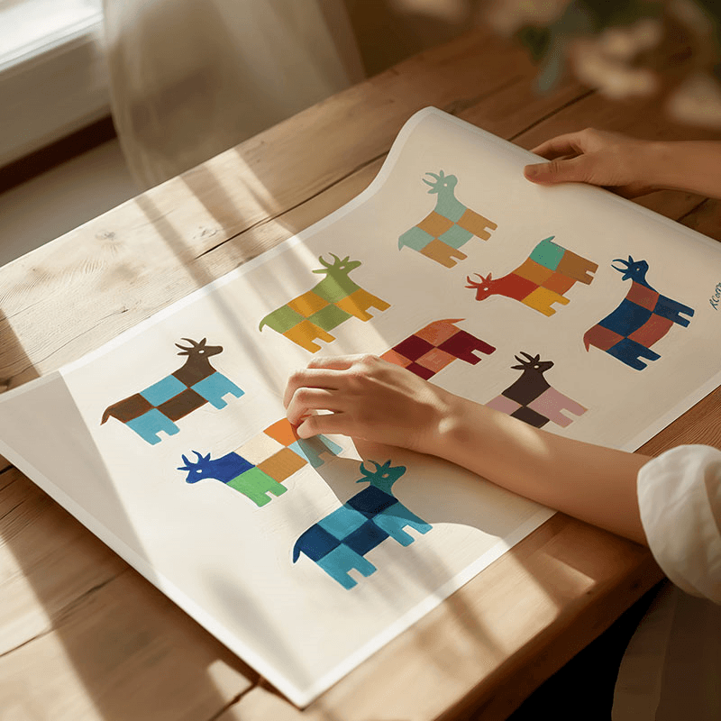 Patchwork Cows Print, A3, Multi