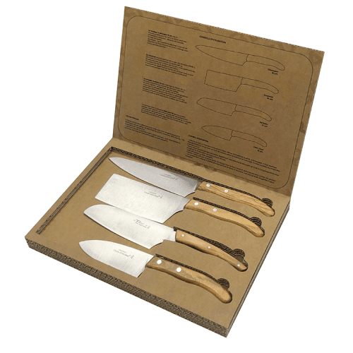 Image showing the Berlingot Set of 4 Chef Knives, Olivewood product.