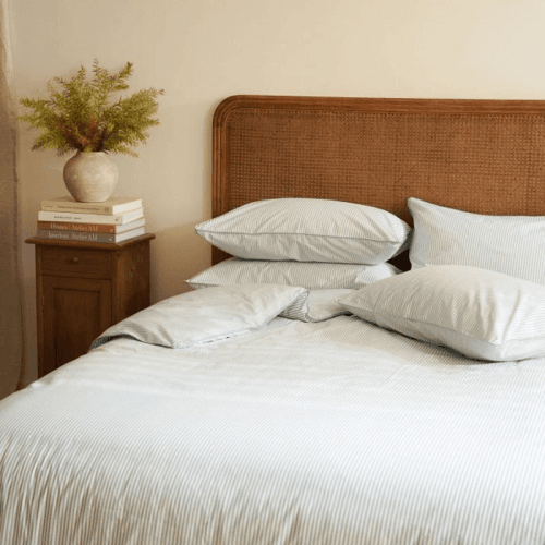 Image showing the The Stripe 200 Thread Count Duvet Cover, King, Blue product.