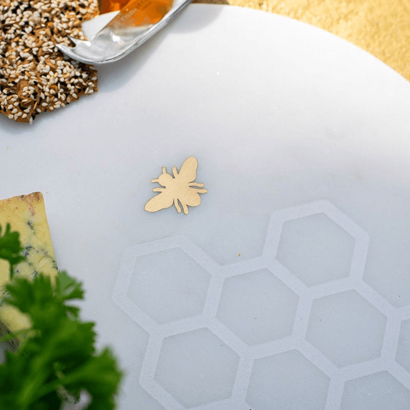 Bee Cheese Board, D30cm, White