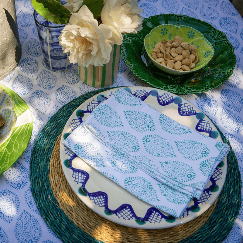 Leaf Set of 4 Napkins, 45 x 45cm, Green