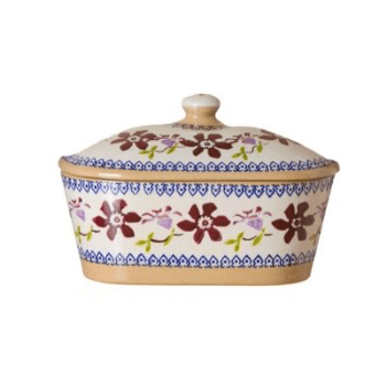 Image showing the Covered Butterdish, Clematis, Ceramic, 19x14x13cm product.