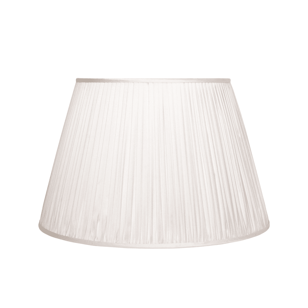 Empire Gathered Silk Lampshade, Ivory, 50cm