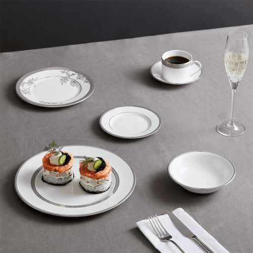 Image showing the Lace 10 Piece Dinnerware Set, Platinum product.