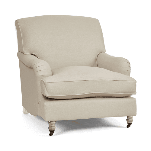 Image showing the Olivia Armchair, Hugo Pale Oat With Pale Oak Legs product.
