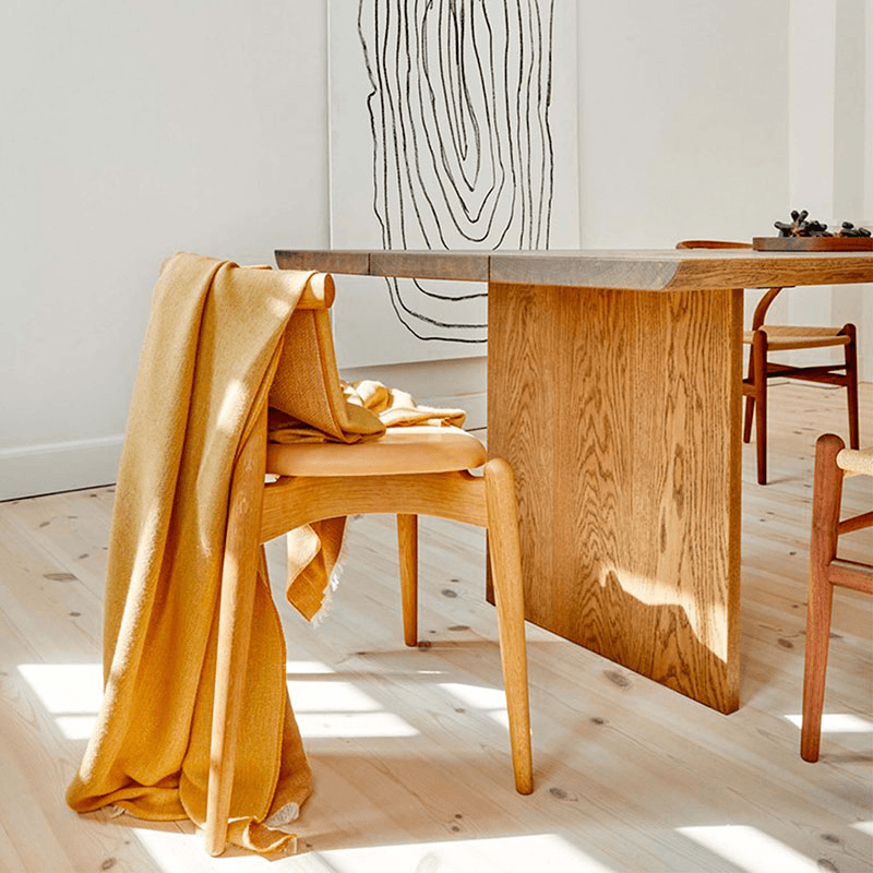 Venice Throw, H190cm x W130cm, White/Yellow Ochre
