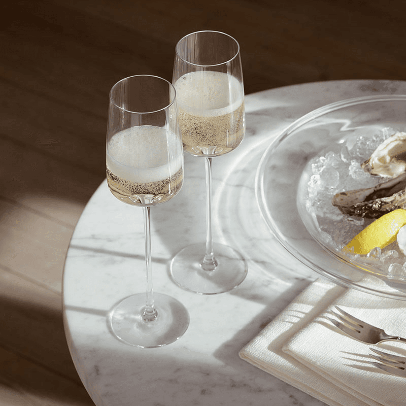 Metropolitan Set of 4 Champagne Flutes, 230ml, Clear