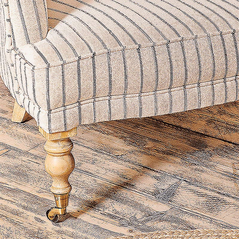Sanja Stripe Armchair, Off White & Charcoal