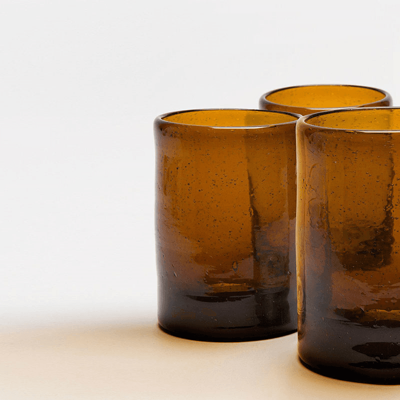 Zomi Set of 4 Tumblers, H10.5cm, Amber