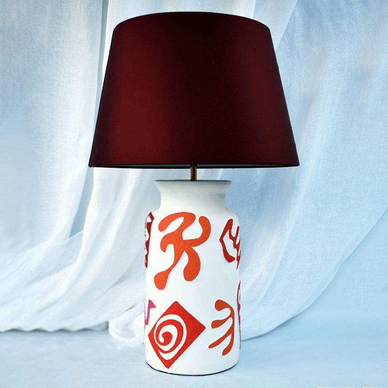 Fango Table Lamp, H36cm, Red & Orange