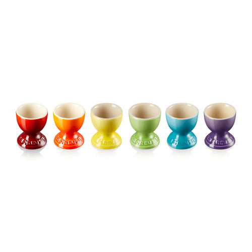Image showing the Stoneware Set of 6 egg cups, Rainbow product.