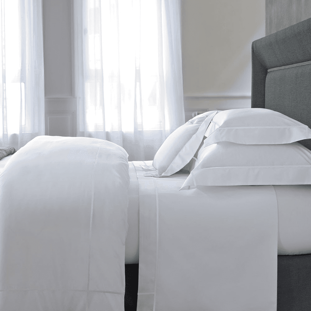 Athena - 500 Thread Count Cotton Percale King/super king flat sheet, 270 x 295cm, Blanc