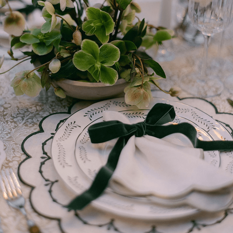 Olive Set of 4 Starter Plates, D21cm, Green