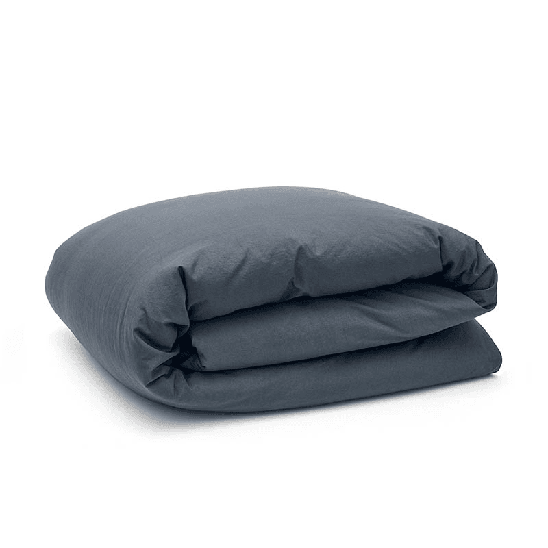 Relaxed Cotton Double Duvet Cover, Ink