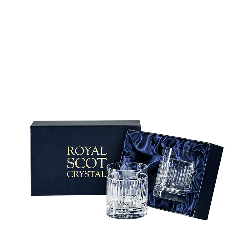 Art Deco Set of 2 Large Tumblers, 380ml, Clear