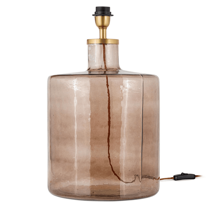 Edina Recycled Glass Table Lamp, H51cm, Smoke Brown