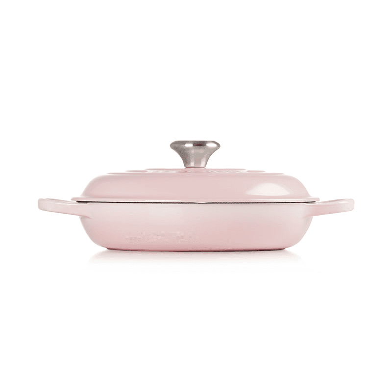 Signature Cast Iron Shallow Casserole, 30cm, Shell Pink