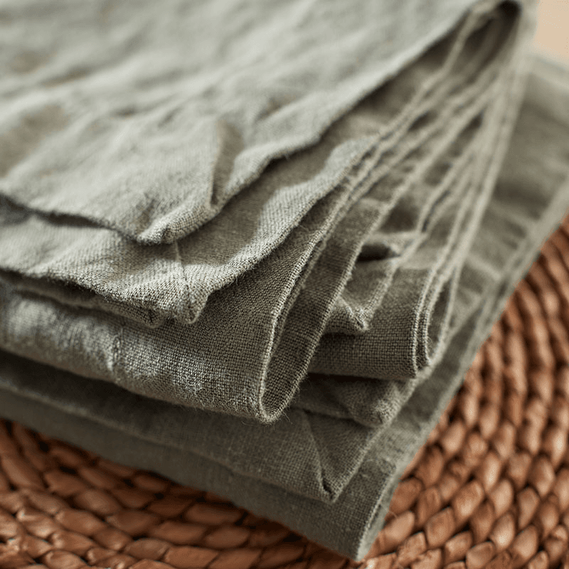 Linen Set of 4 Napkins, 47 x 47cm, Olive