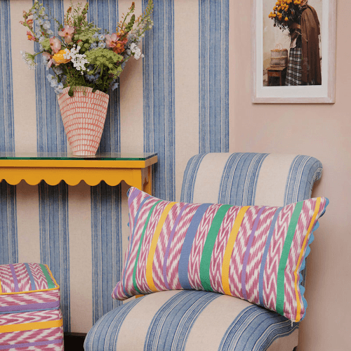 Image showing the Gloria Cushion, 42 x 70cm, Lilac Multi product.