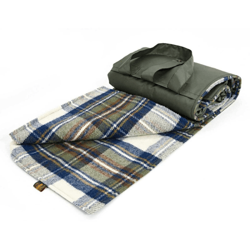 Image showing the Eventer Picnic Rug, 137 x 170cm, Olive/Blue/White product.