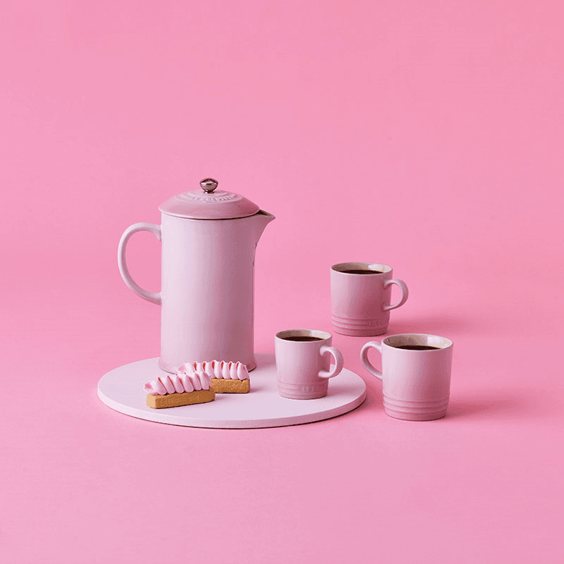 Stoneware Cafetiere, 1 litre, Shell Pink