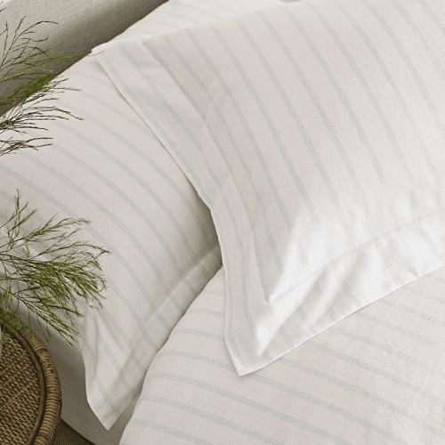 Image showing the Harley Super King Oxford Pillowcase, Blue Stripe product.