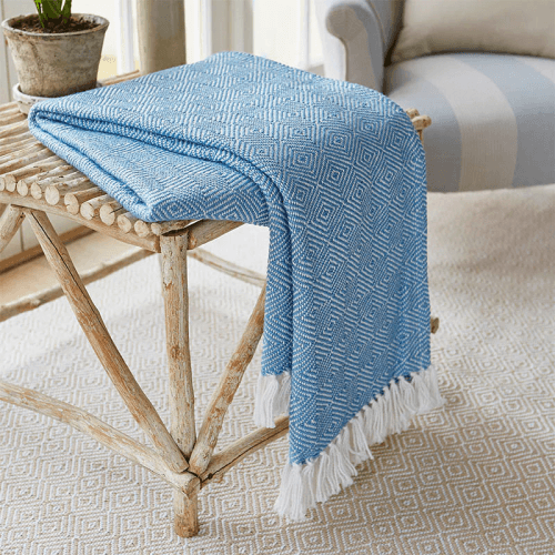 Image showing the Diamond Blanket, 250cm x 130cm, Cobalt product.