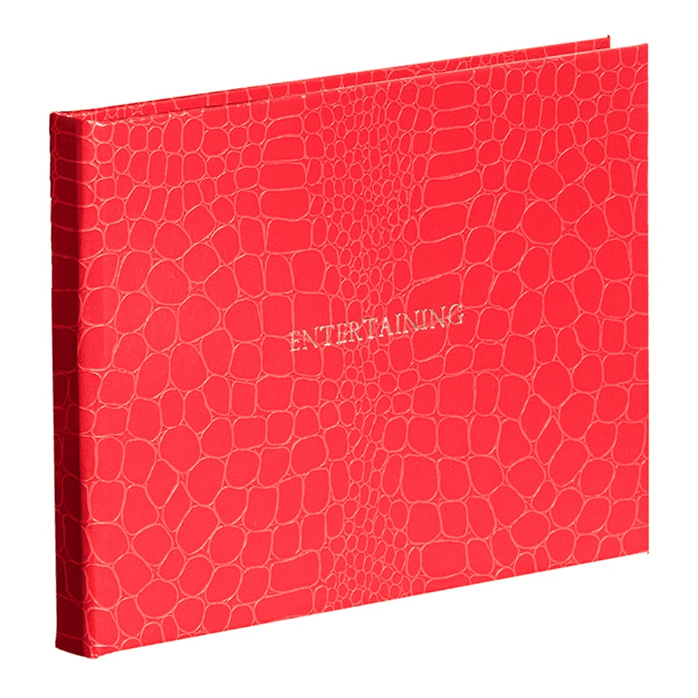 Oyster Bay Entertaining Book, L16 x W21.5cm, Red Croc