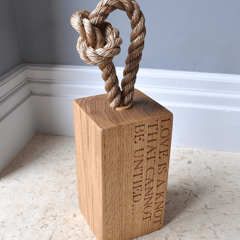 Love Knot Doorstop, Oak