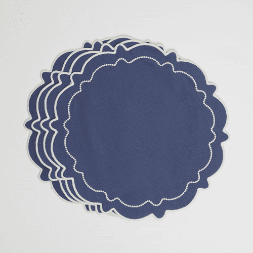 Image showing the Abigail Set of 4 Placemat, D40cm, Blue product.