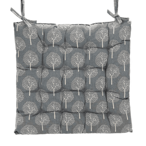 Image showing the Tree Square Seat Pad, 40 x 40cm, Blue Linen product.