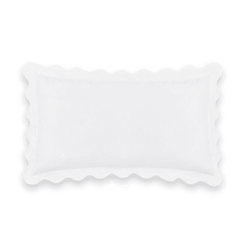 Image showing the Alexandra Wavy Scalloped Pair of Pillowcases, King, White product.