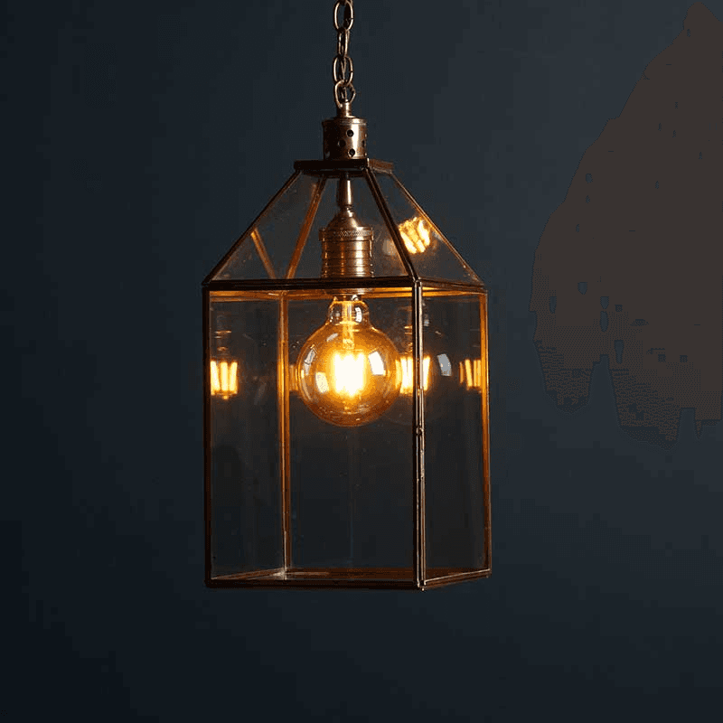 Carrington Large Lantern Pendant, H47cm x W20cm, Antique Brass