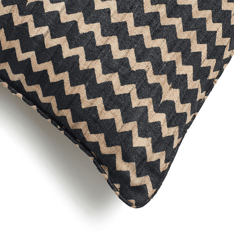 Grassetto Zigzag Cushion Cover, 51 x 51cm, Cedar Green / Indigo