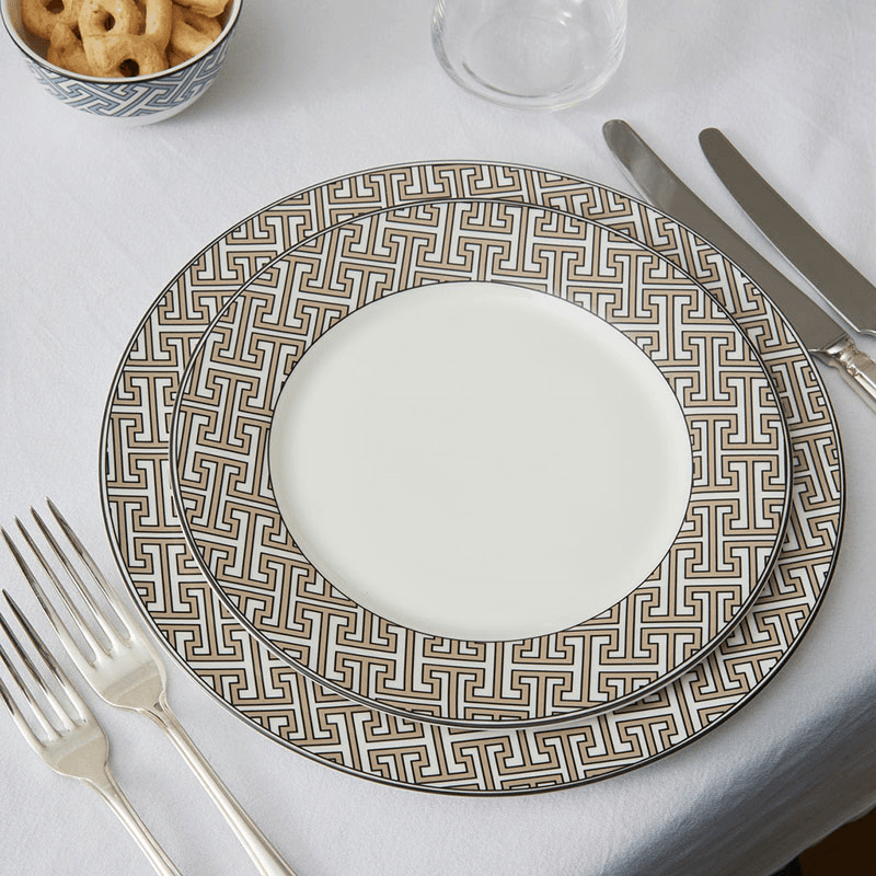 Maze Set of 2 Dessert Plate, D21cm, Truffle