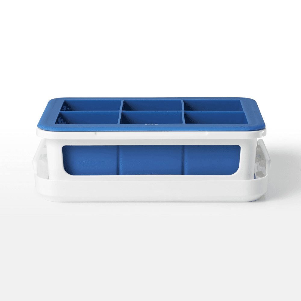 Covered silicone ice cube tray - large cubes