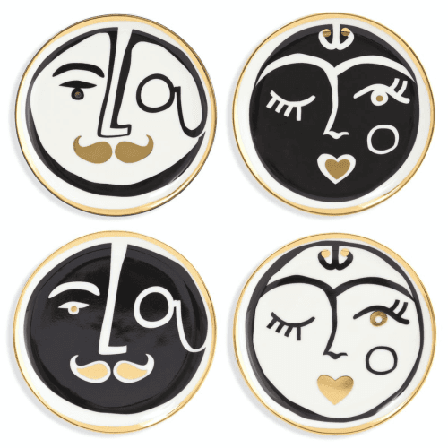 Image showing the Marsailles Set of 4 Coasters, D10cm, Black & White product.
