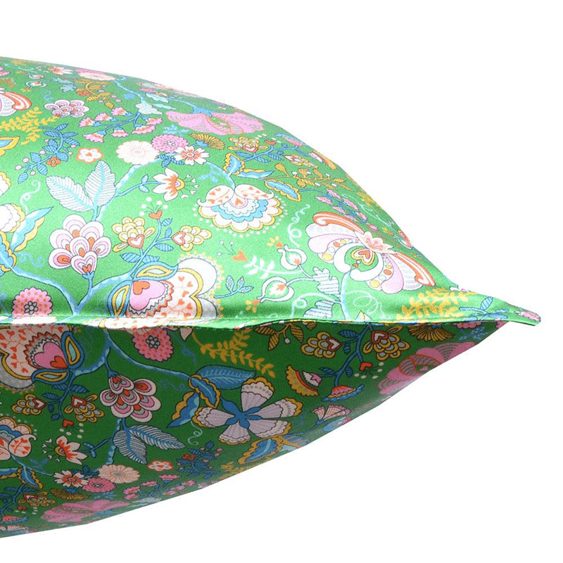 Mabelle Hall Pair of Silk Pillowcases, Single, Green