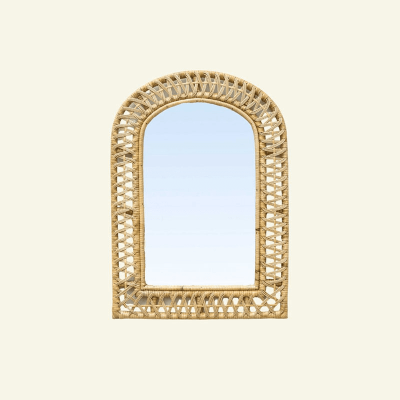 Royal Arch Rattan Mirror, Natural