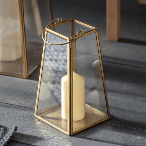 Image showing the Ablington Lantern, H21.5cm, Brass Finish product.