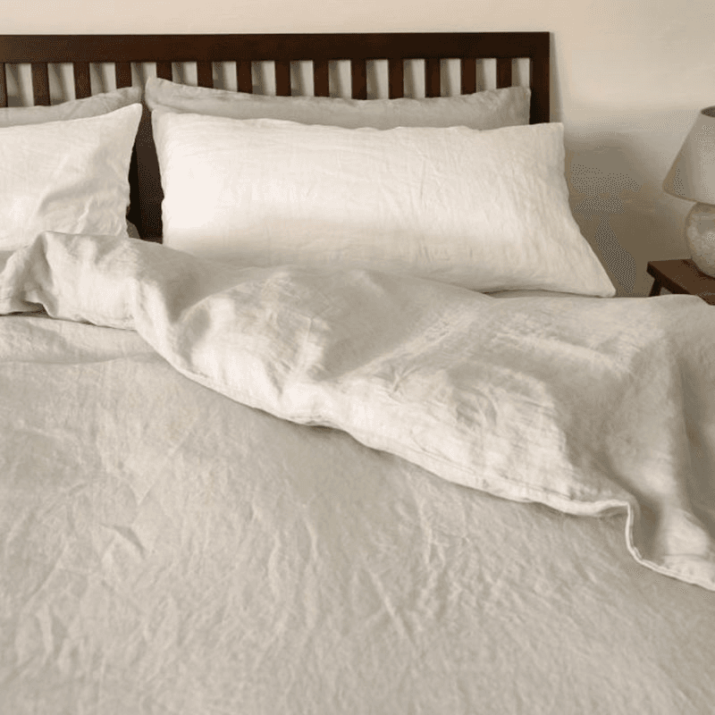 Linen King Size Duvet Cover, Dove Grey